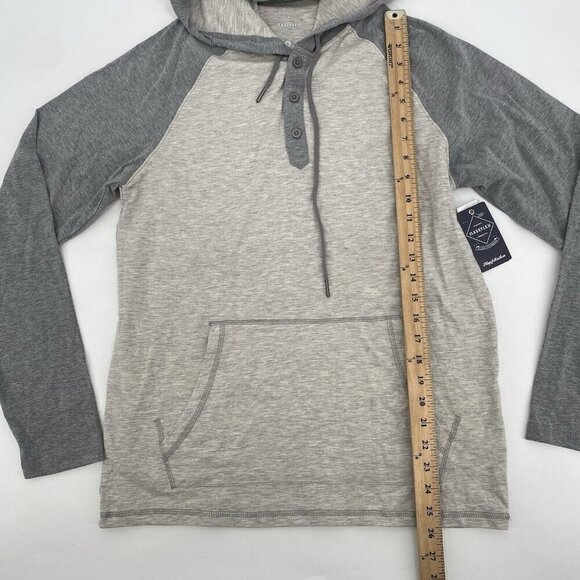 Flag & Anthem Madeflex Versatility Size Small Heather Gray Hooded Shirt NWT - Picture 6 of 9